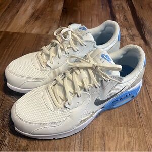 Nike White and Blue Women's Sneakers